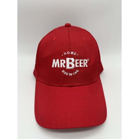 Mr Beer Home Brewing Cap Baseball Hat Red Adjustable Hook & Loop OSFM - Picture 1 of 5